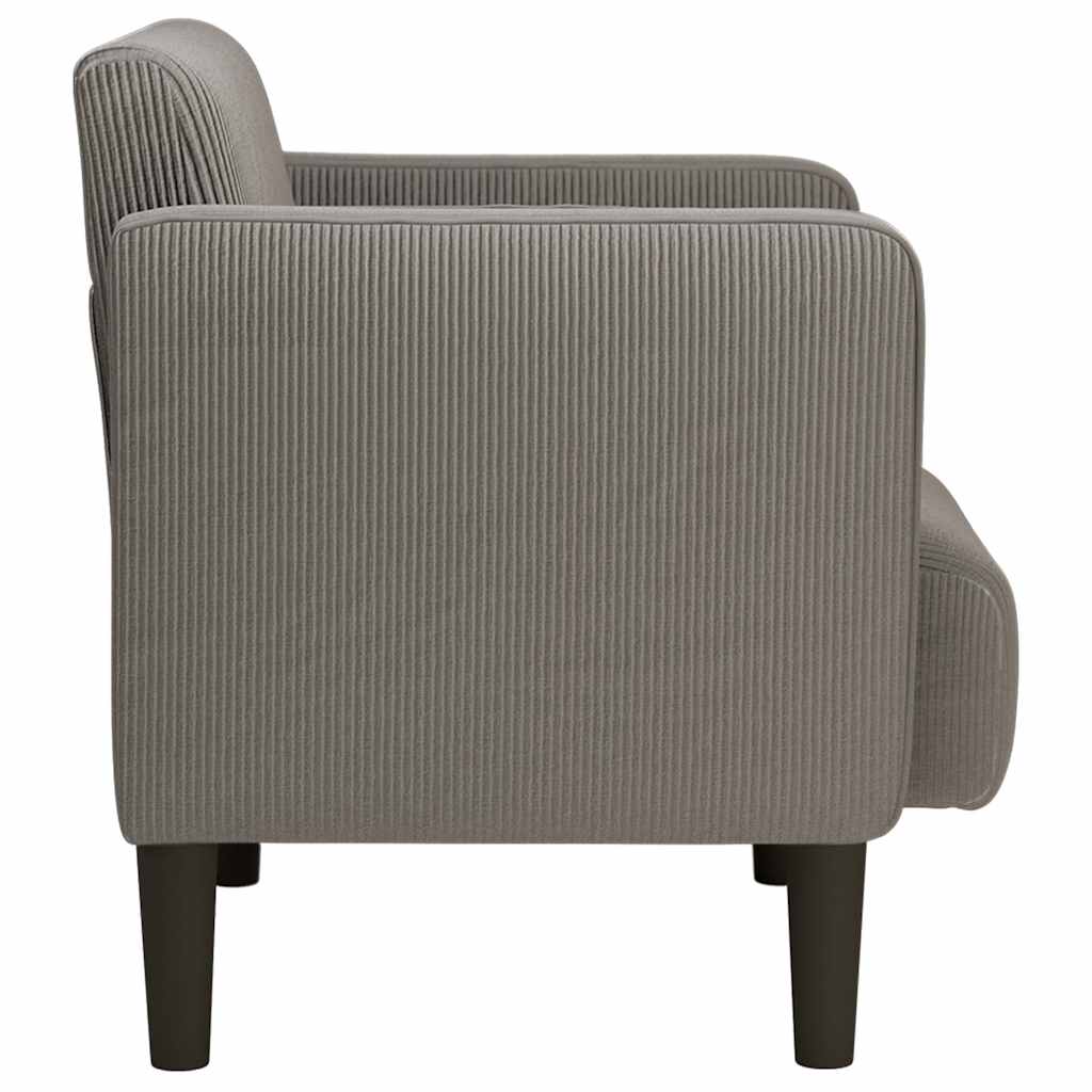 sofastol med armlæn 54 cm fløjlsstof lysegrå