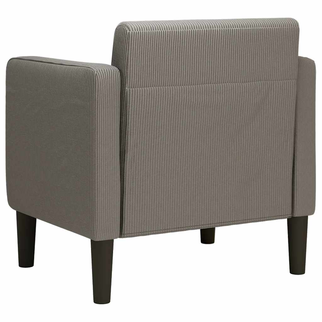 sofastol med armlæn 54 cm fløjlsstof lysegrå