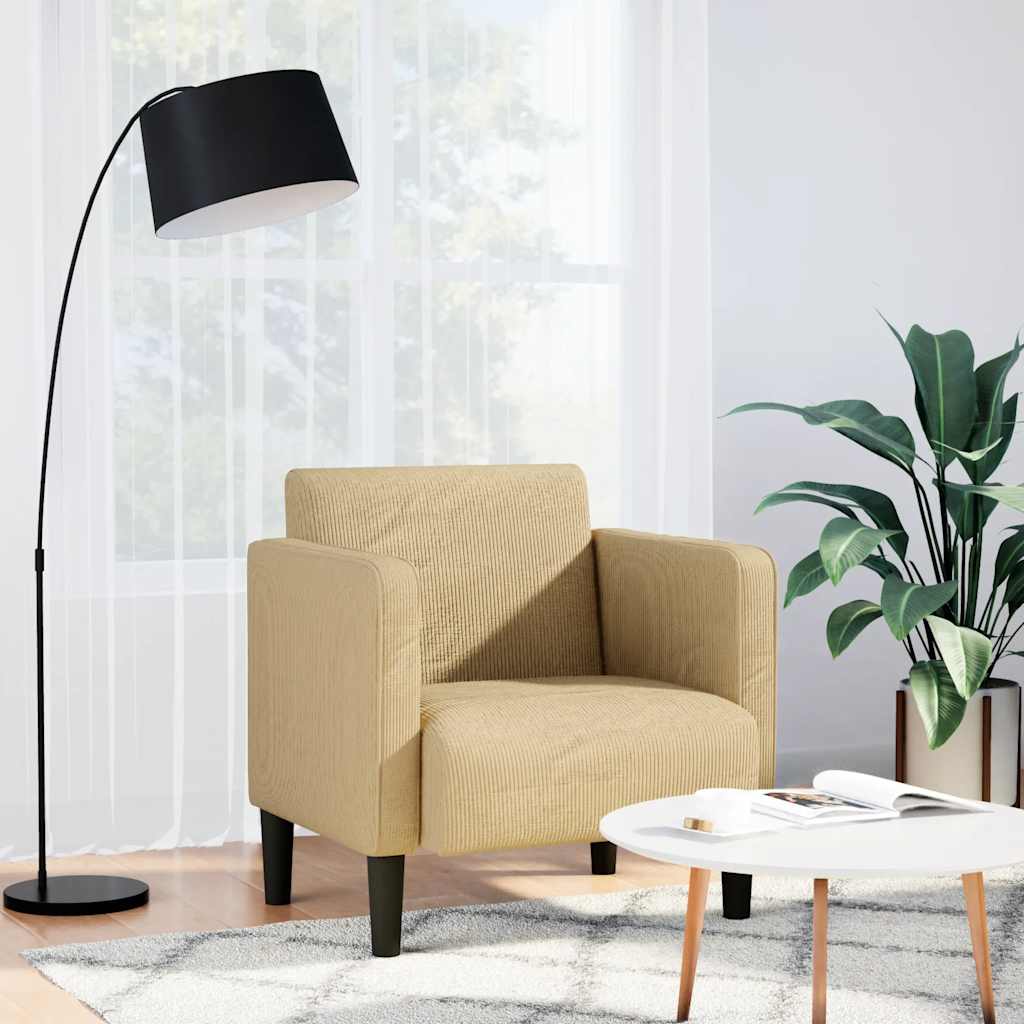 sofastol med armlæn 54 cm fløjlsstof grågrøn