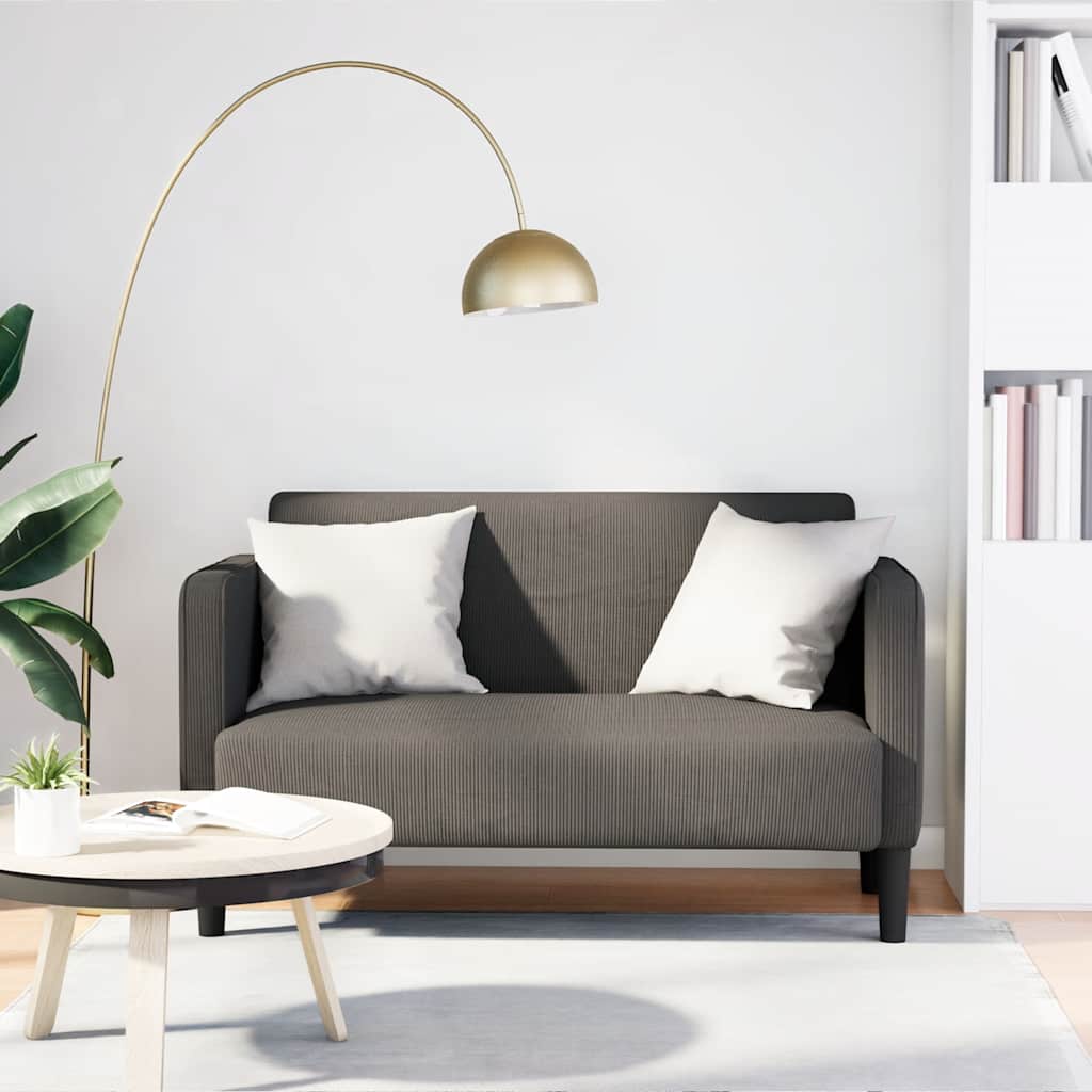 elskovssofa 109 cm fløjlsstof lysegrå