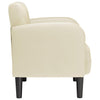 sofastol med armlæn 54 cm kunstlæder cremefarvet