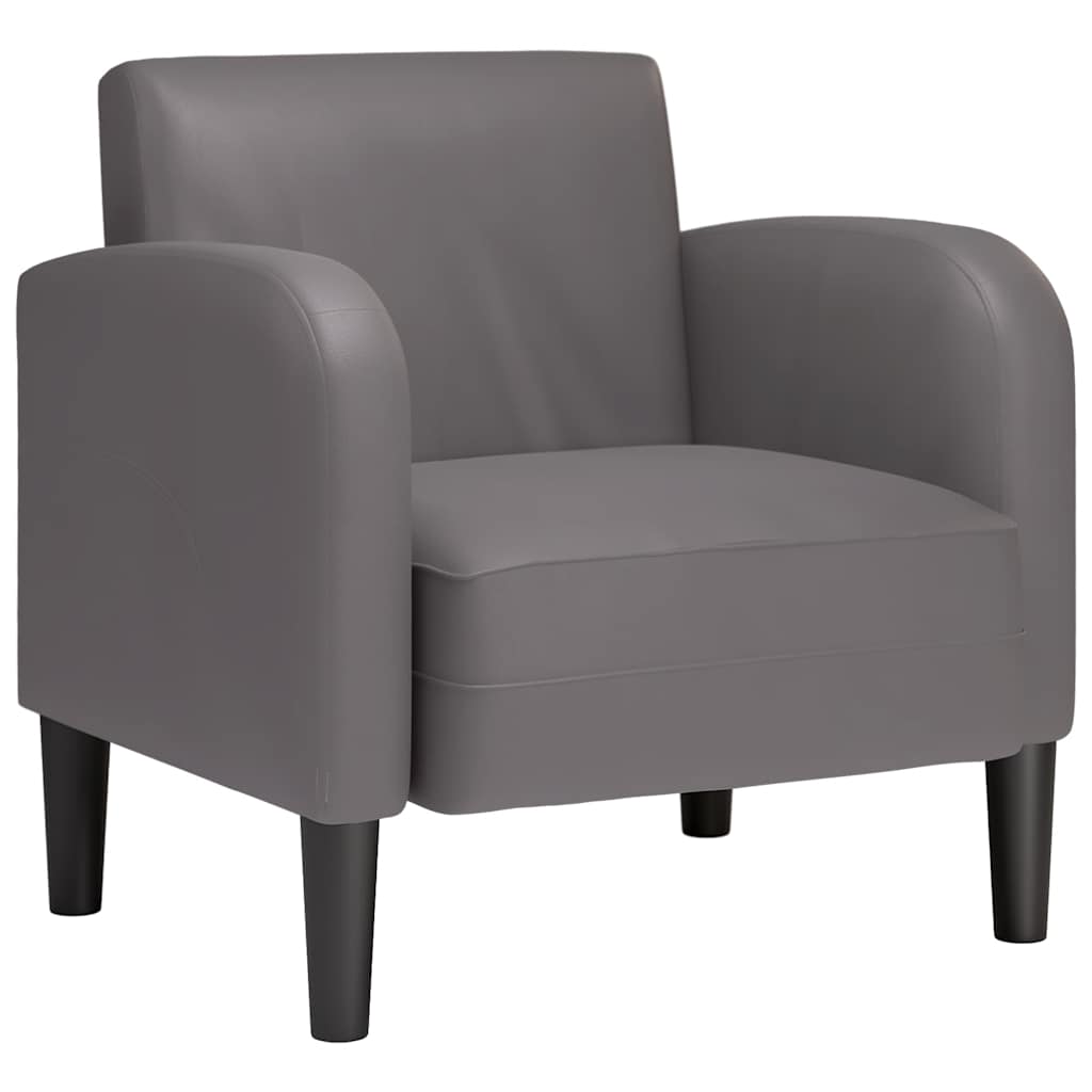 sofastol med armlæn 54 cm kunstlæder grå