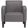 sofastol med armlæn 54 cm kunstlæder grå