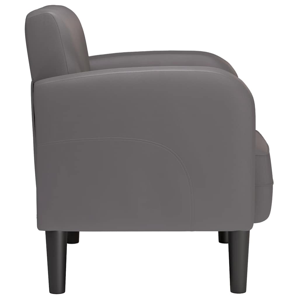 sofastol med armlæn 54 cm kunstlæder grå