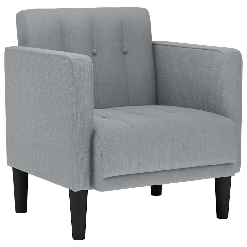 sofastol med armlæn 53 cm stof lysegrå