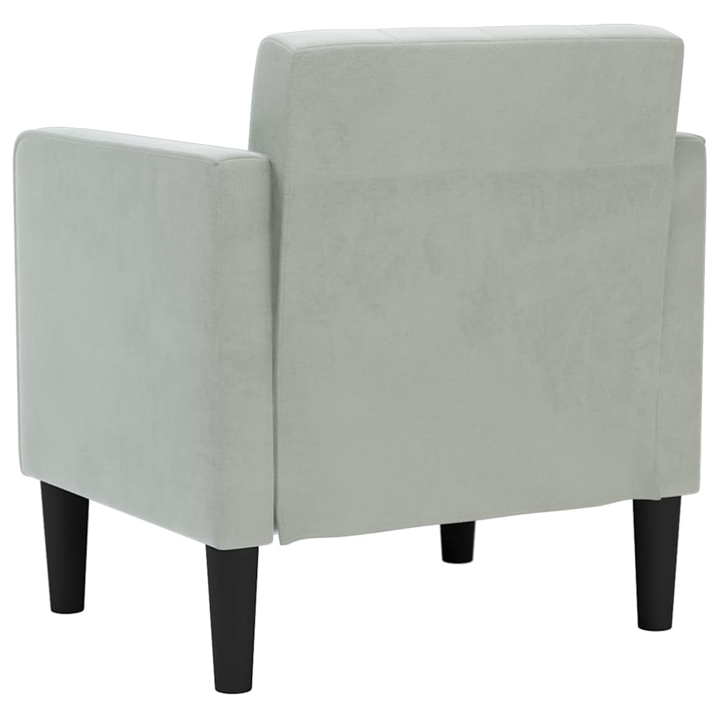 sofastol med armlæn 53 cm fløjl lysegrå