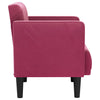 sofastol med armlæn 53 cm fløjl vinrød