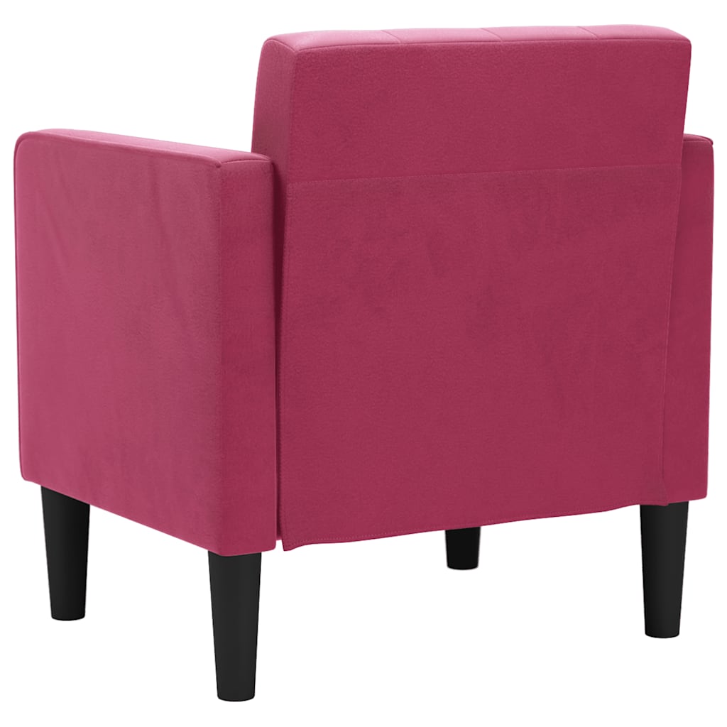 sofastol med armlæn 53 cm fløjl vinrød