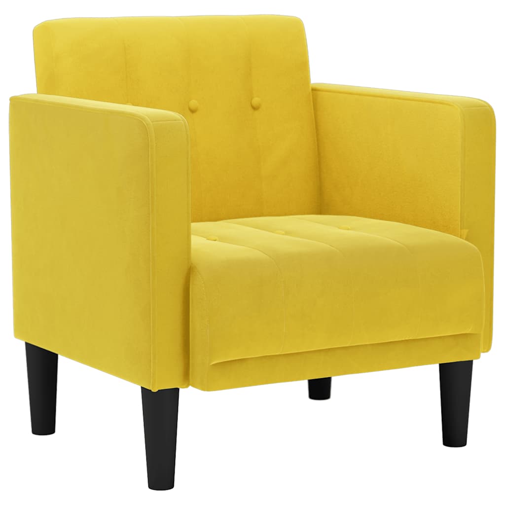 sofastol med armlæn 53 cm fløjl gul