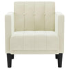sofastol med armlæn 53 cm fløjl cremefarvet