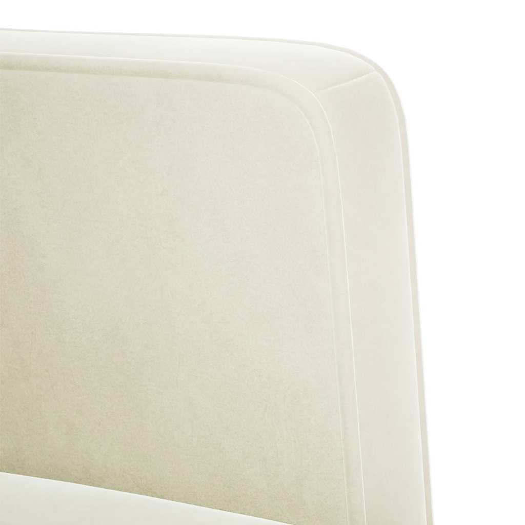 sofastol med armlæn 53 cm fløjl cremefarvet