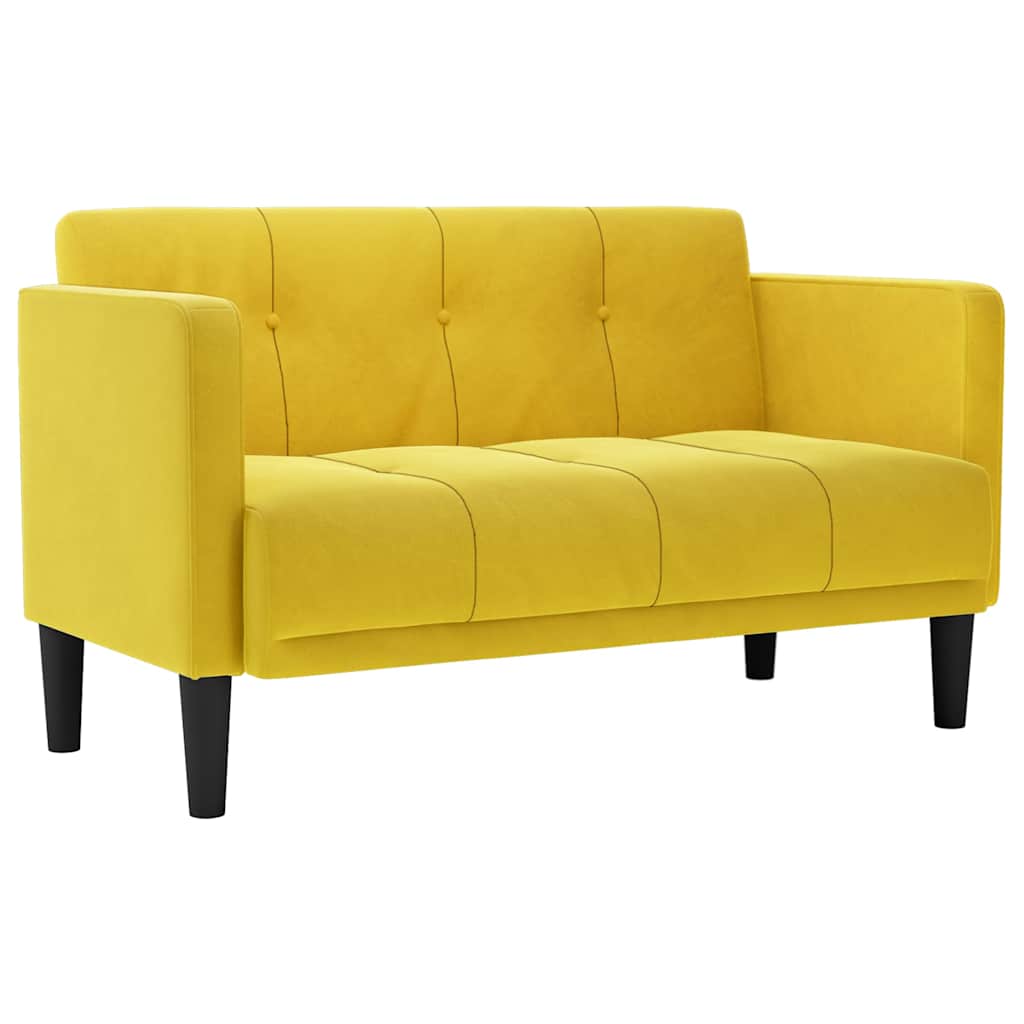 elskovssofa 111 cm fløjl gul