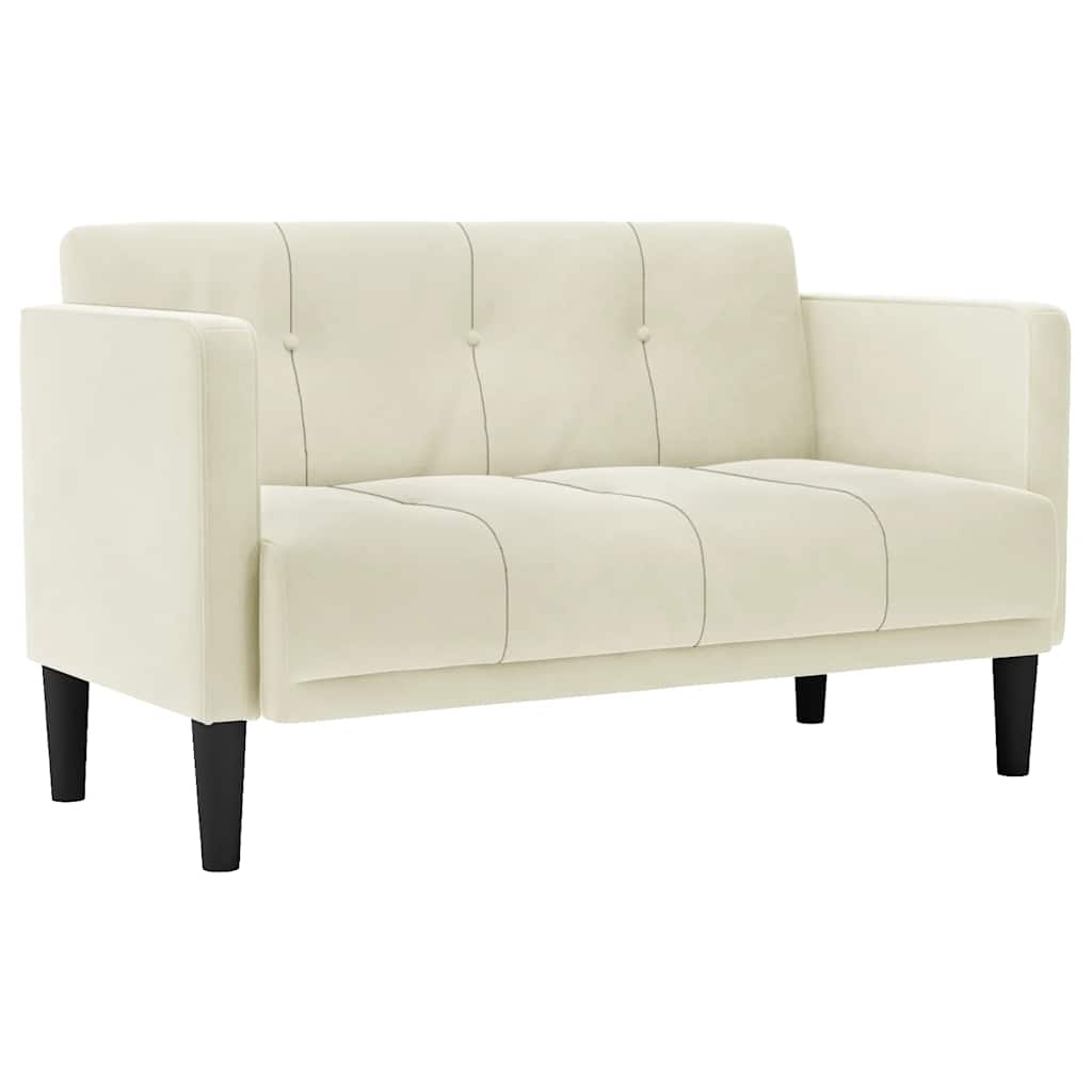 elskovssofa 111 cm fløjl cremefarvet
