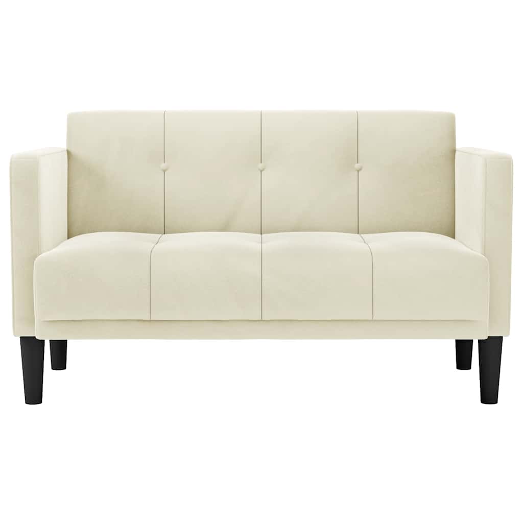 elskovssofa 111 cm fløjl cremefarvet