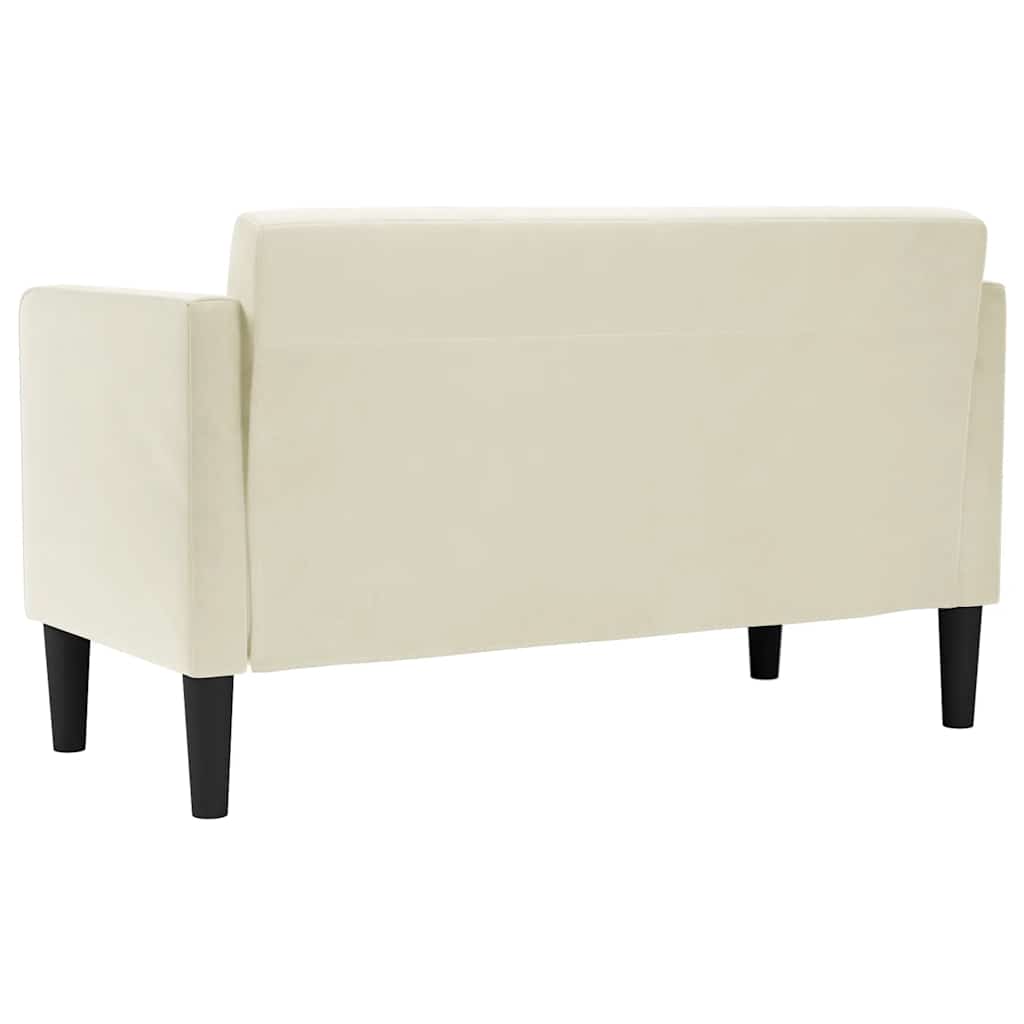 elskovssofa 111 cm fløjl cremefarvet