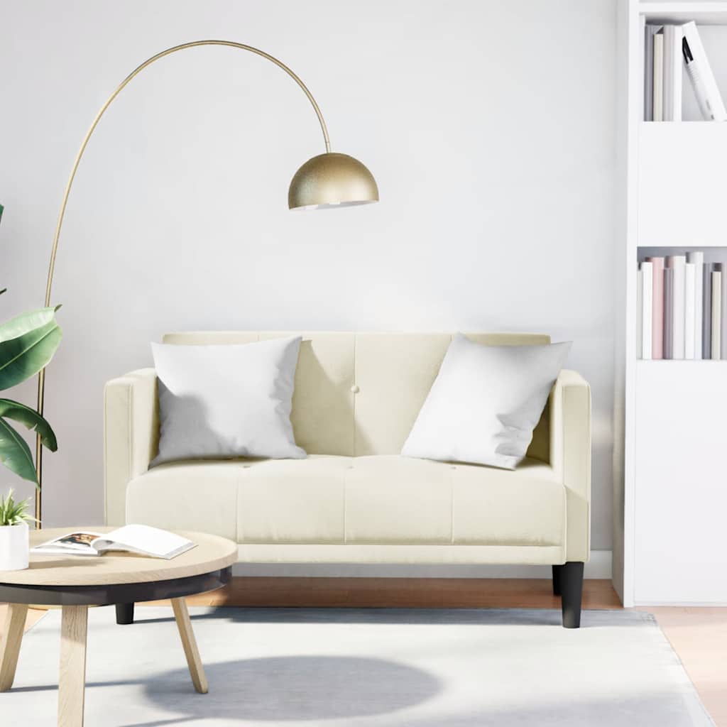 elskovssofa 111 cm fløjl cremefarvet
