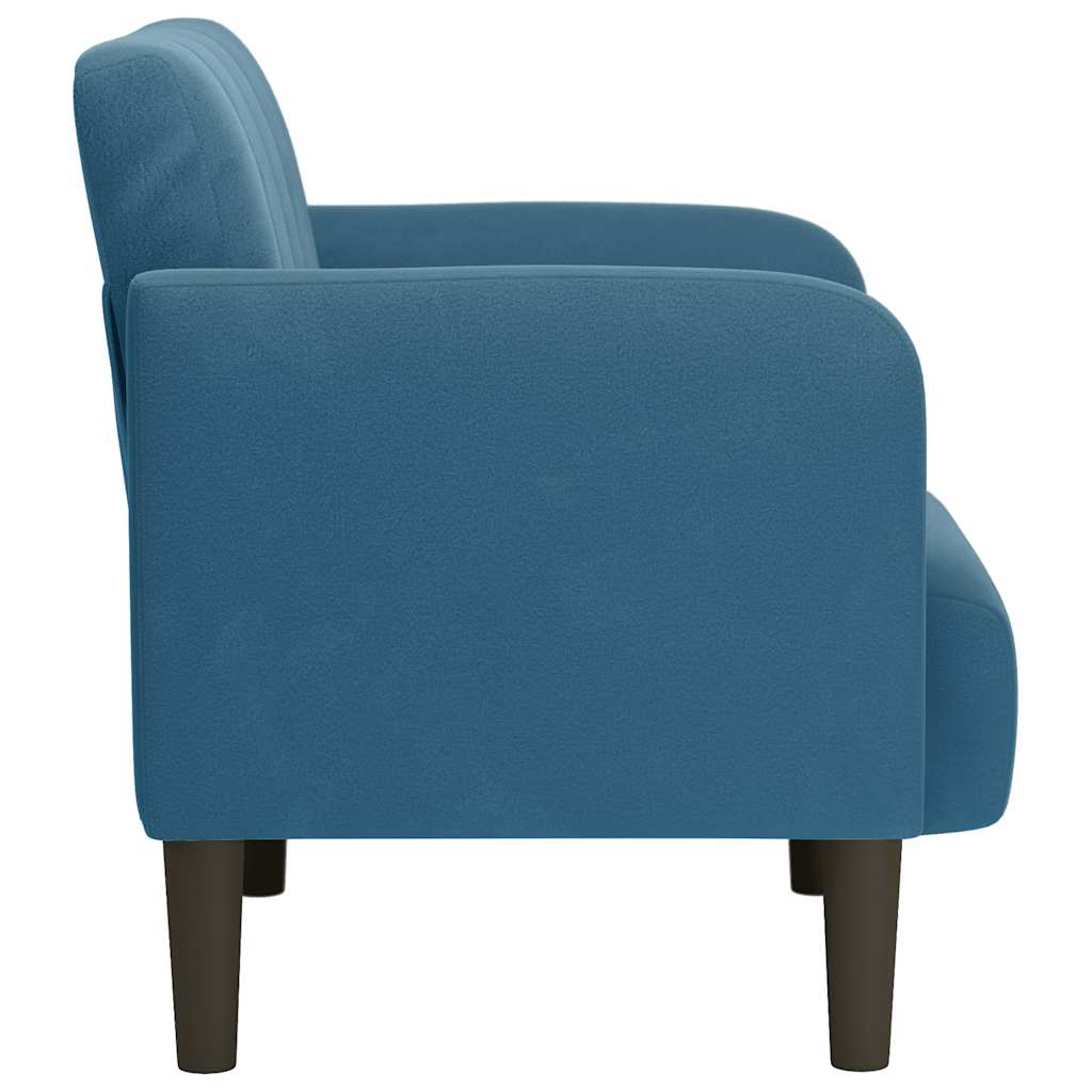 sofastol med armlæn 54 cm fløjl blå