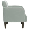 sofastol med armlæn 54 cm fløjl lysegrå