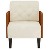 sofastol med armlæn 55 cm fløjl cremefarvet