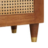 Høj skab Brun 40 x 33.5 x 110 cm Rattan og solid mango træ
