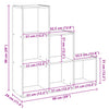 bogreol/rumdeler 99x29x99cm 3 niveauer konstrueret træ røget eg