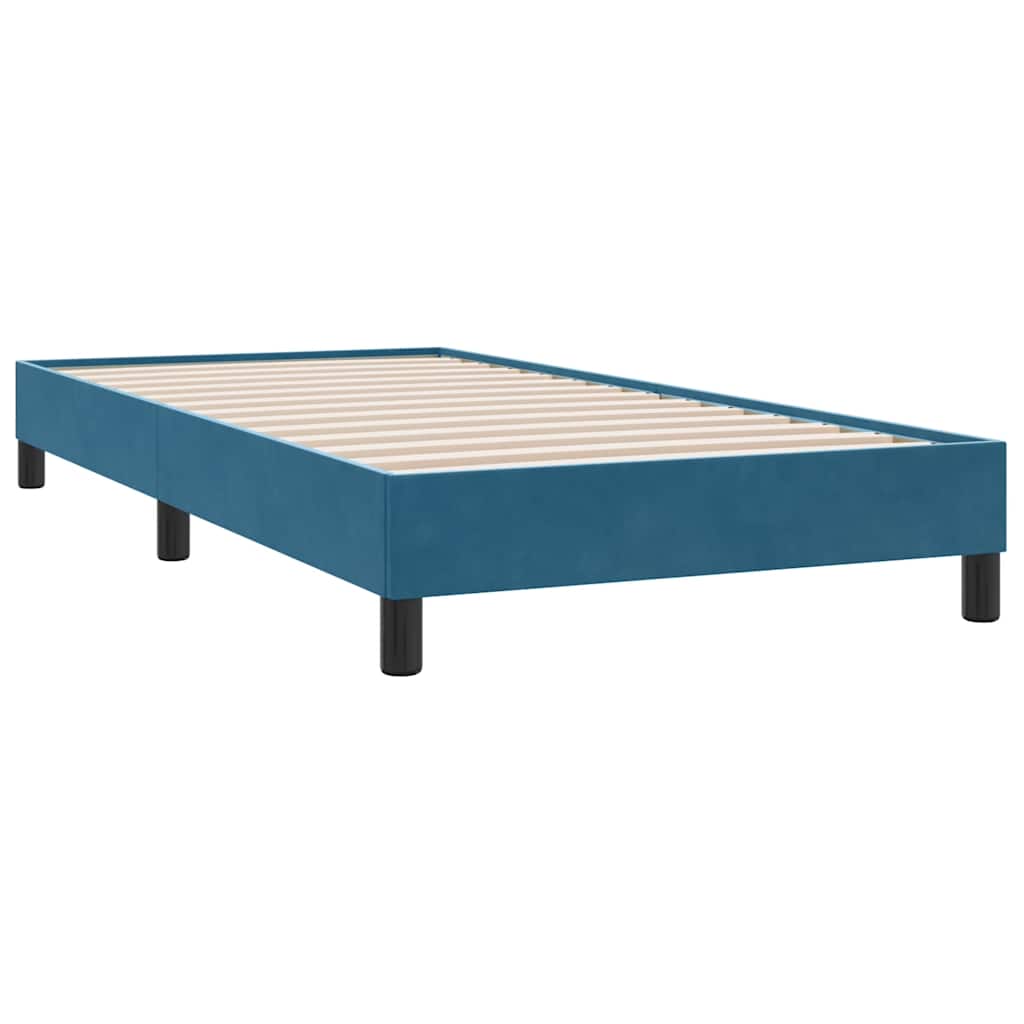 sengeramme uden madras 90x220 cm fløjl mørkeblå