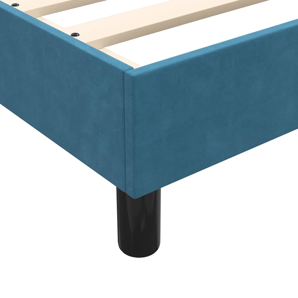 sengeramme uden madras 90x220 cm fløjl mørkeblå