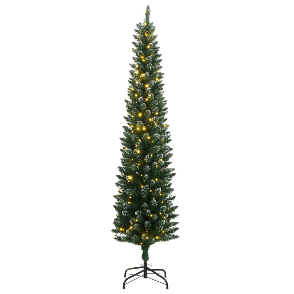 kunstigt smalt juletræ 150 LED'er 120 cm