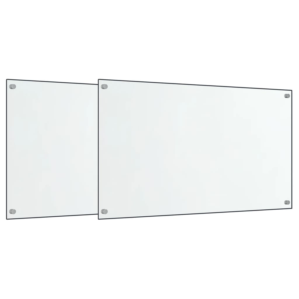 stænkplader 2 stk. 70x40 cm hærdet glas gennemsigtig