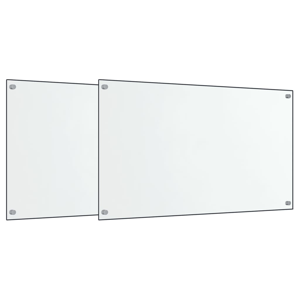 stænkplader 2 stk. 70x60 cm hærdet glas gennemsigtig