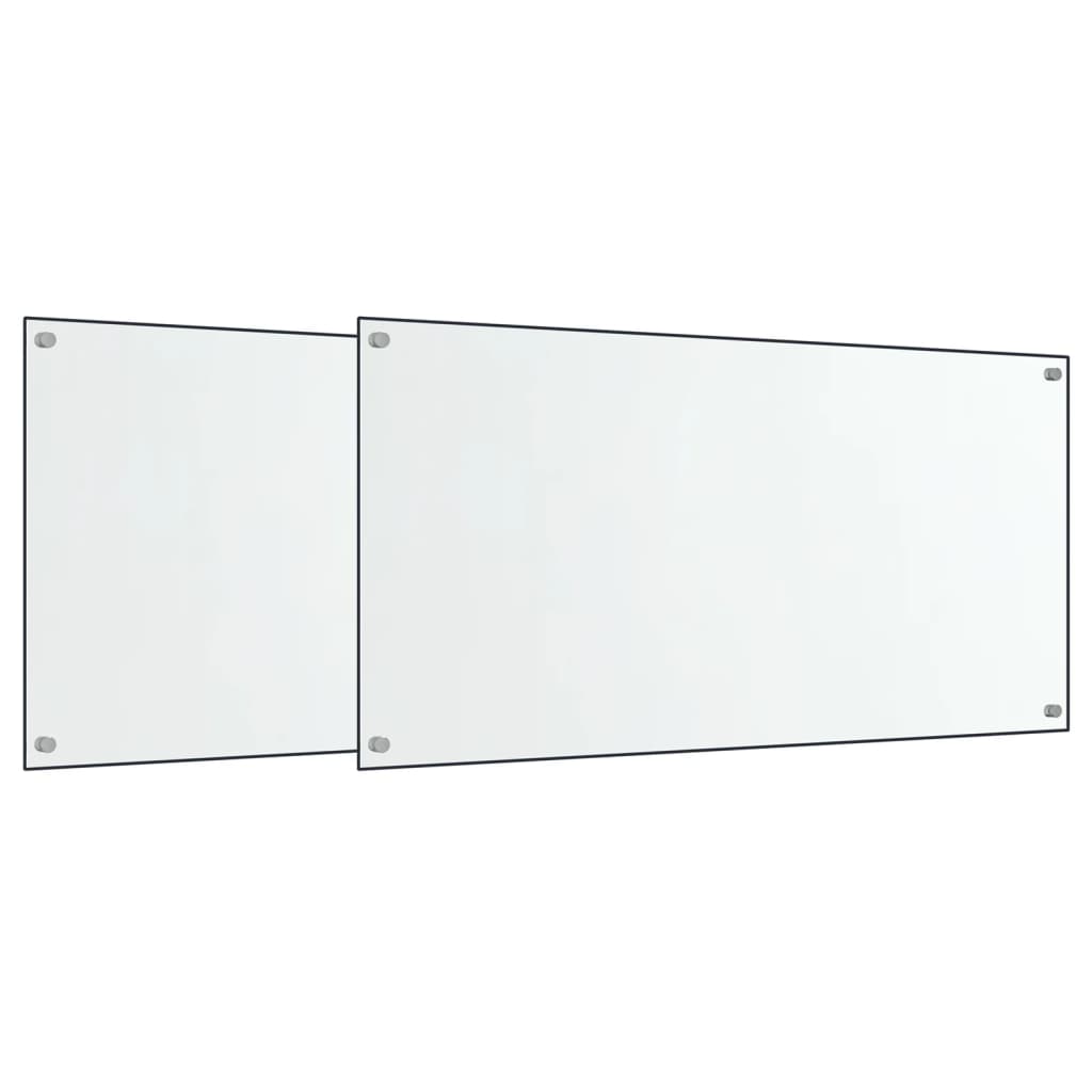 stænkplader 2 stk. 80x40 cm hærdet glas gennemsigtig