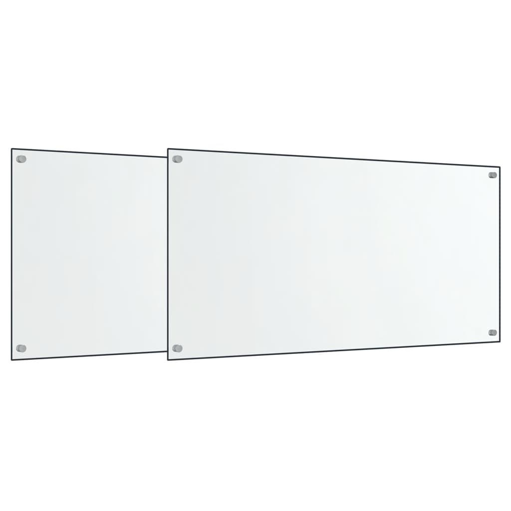 stænkplader 2 stk. 80x50 cm hærdet glas gennemsigtig