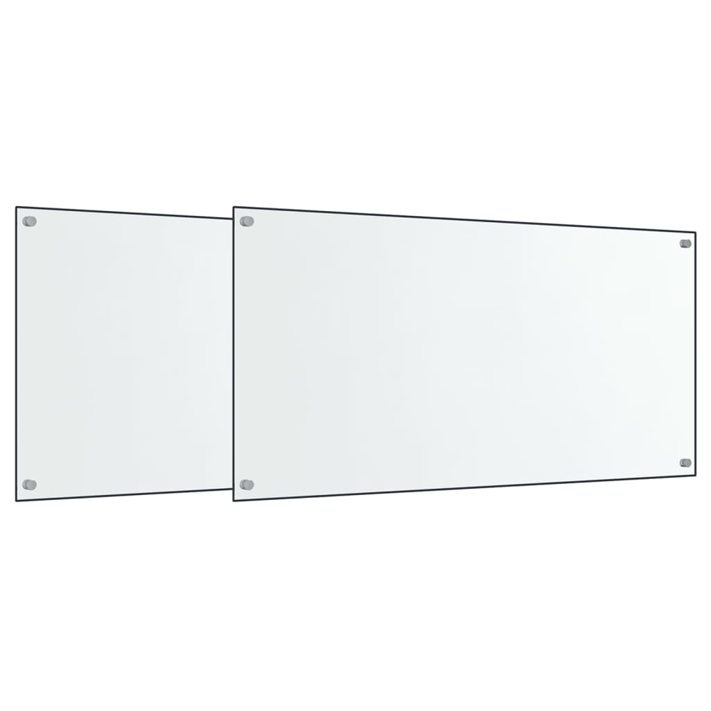 stænkplader 2 stk. 80x60 cm hærdet glas gennemsigtig