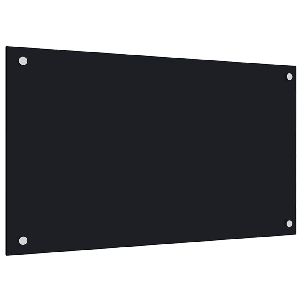 stænkplader 2 stk. 70x40 cm hærdet glas sort