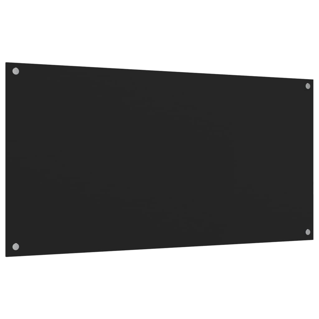 stænkplader 2 stk. 80x40 cm hærdet glas sort