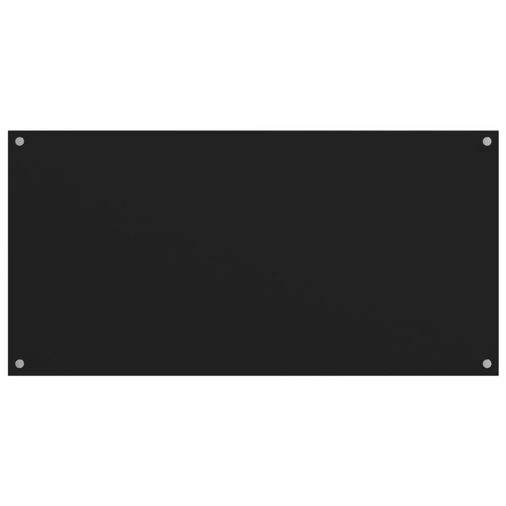 stænkplader 2 stk. 80x60 cm hærdet glas sort