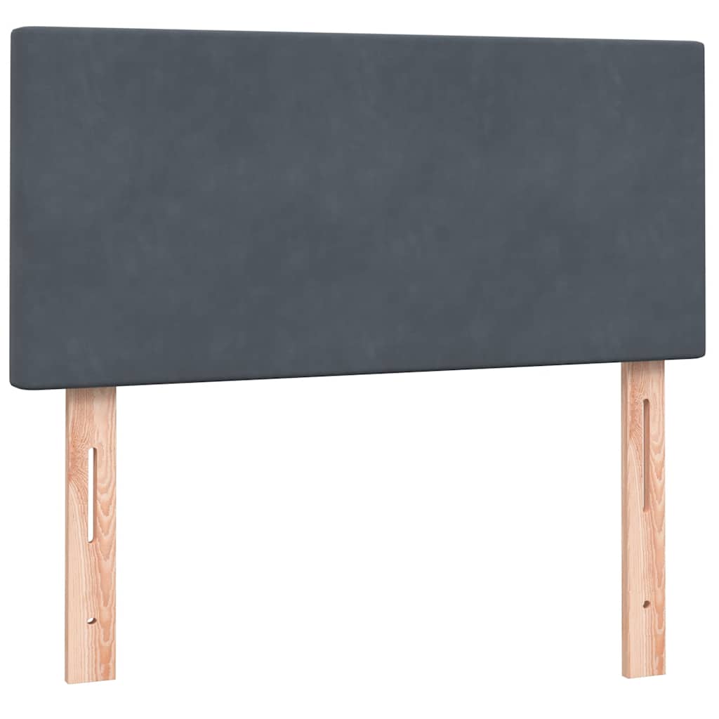 kontinentalseng med madras mørkegrå 90x220 cm fløjl