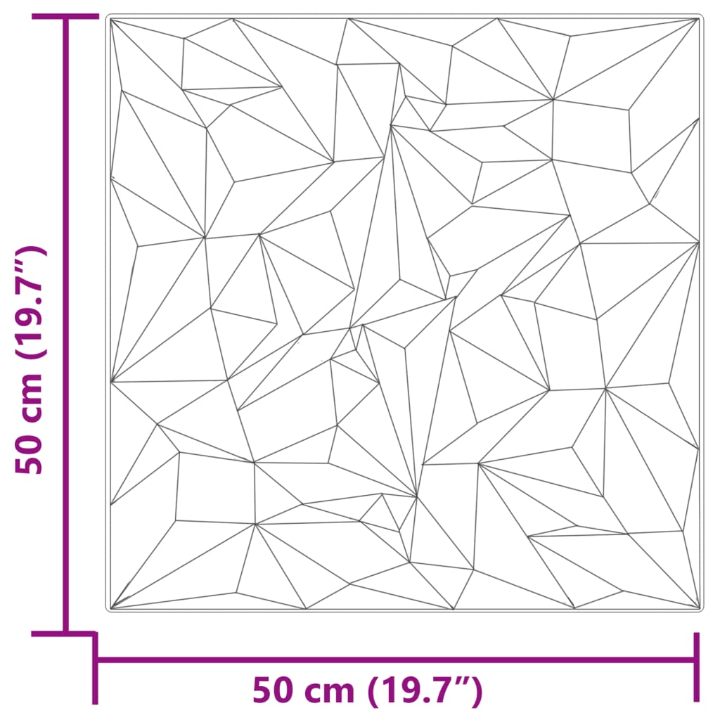 vægpaneler 12 stk. 50x50 cm 3 m² XPS ametyst beton