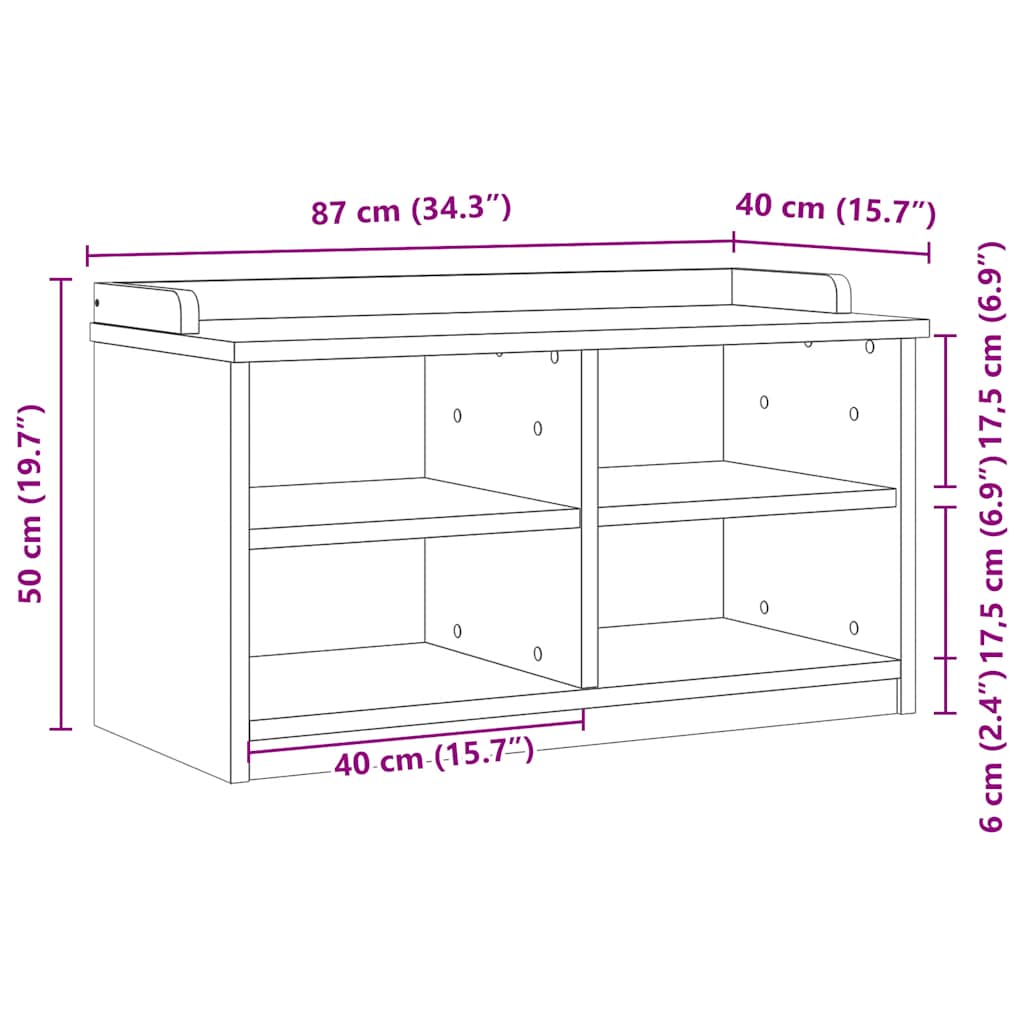 entrébænk SANDNES 87x40x50 cm massivt fyrretræ