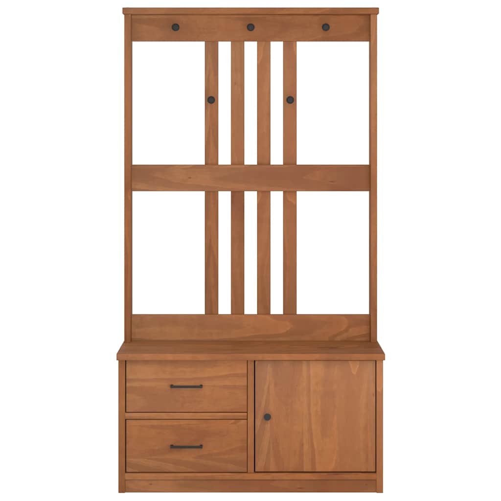 Hall træ SANDENS 87x40x159,5 cm massivt fyrretræ
