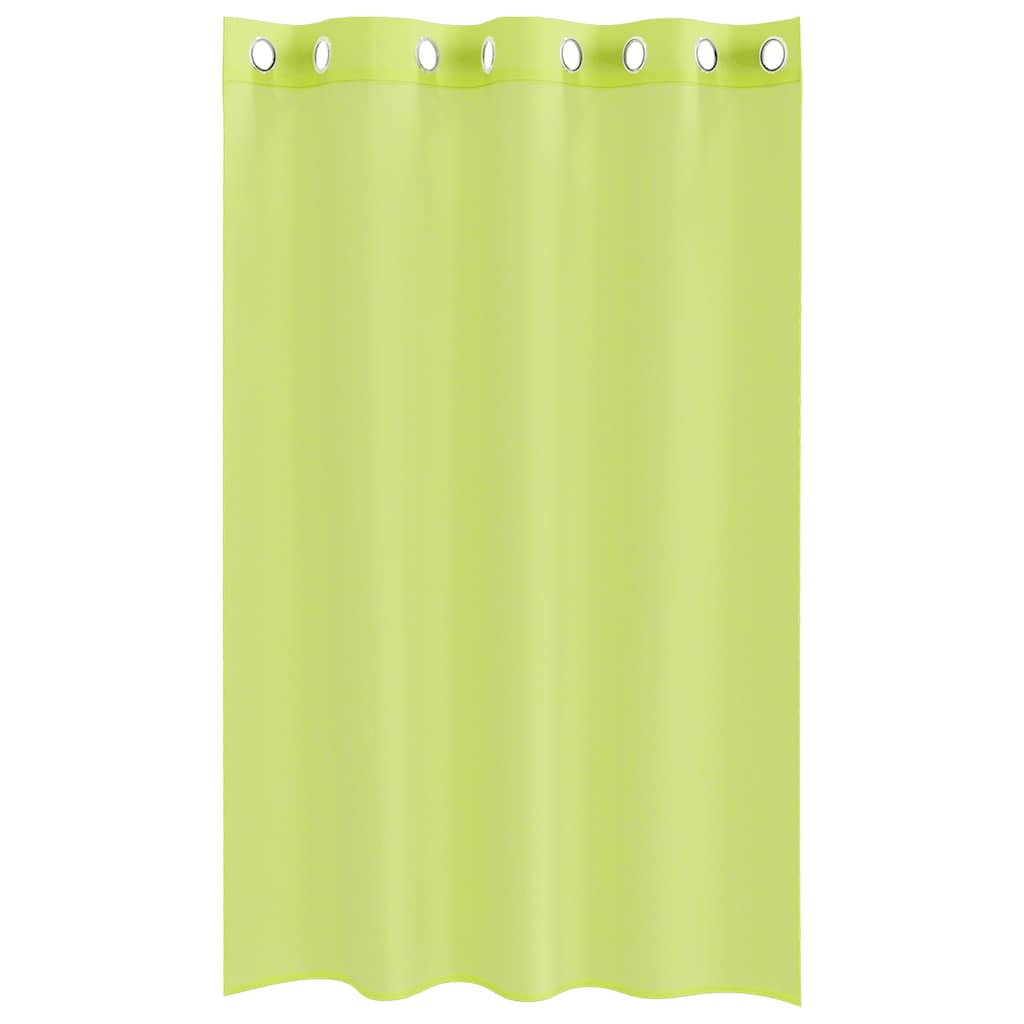 voile-gardiner med øskner 2 stk. 140x175 cm æblegrøn