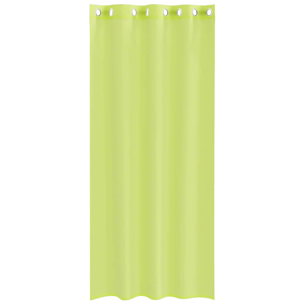 voile-gardiner med øskner 2 stk. 140x225 cm æblegrøn