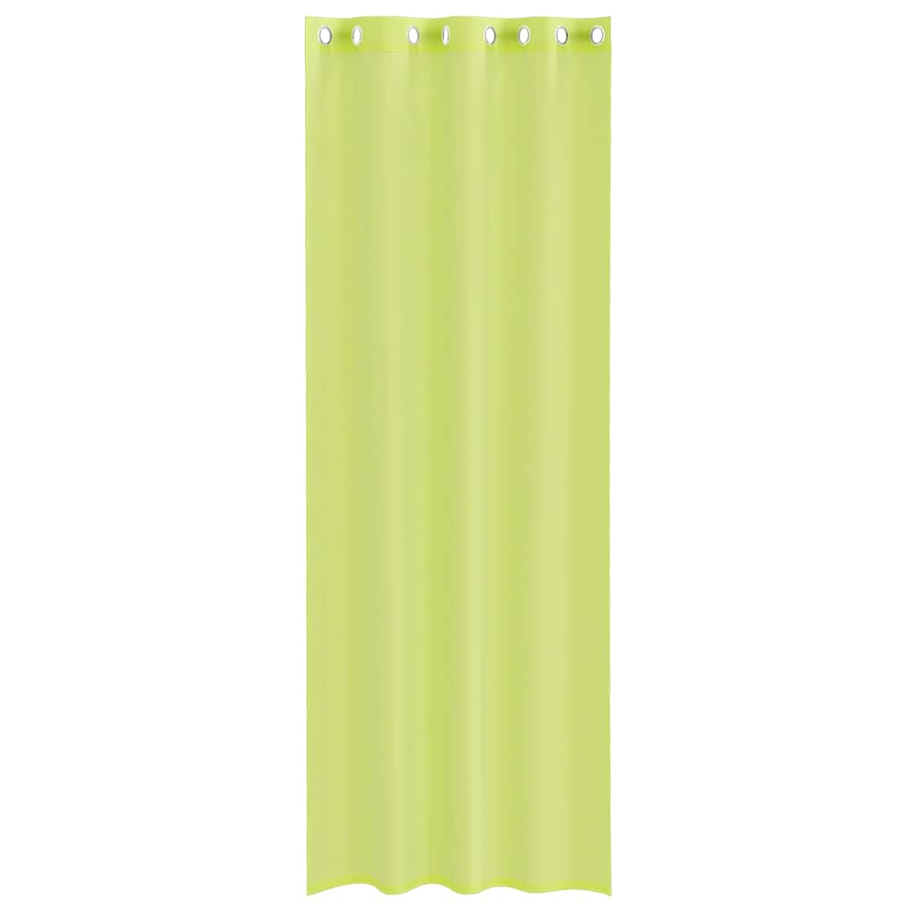 voile-gardiner med øskner 2 stk. 140x260 cm æblegrøn