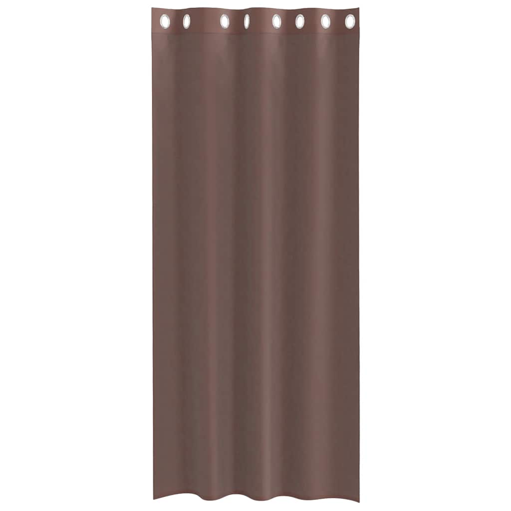 voile-gardiner med øskner 2 stk. 140x225 cm brun