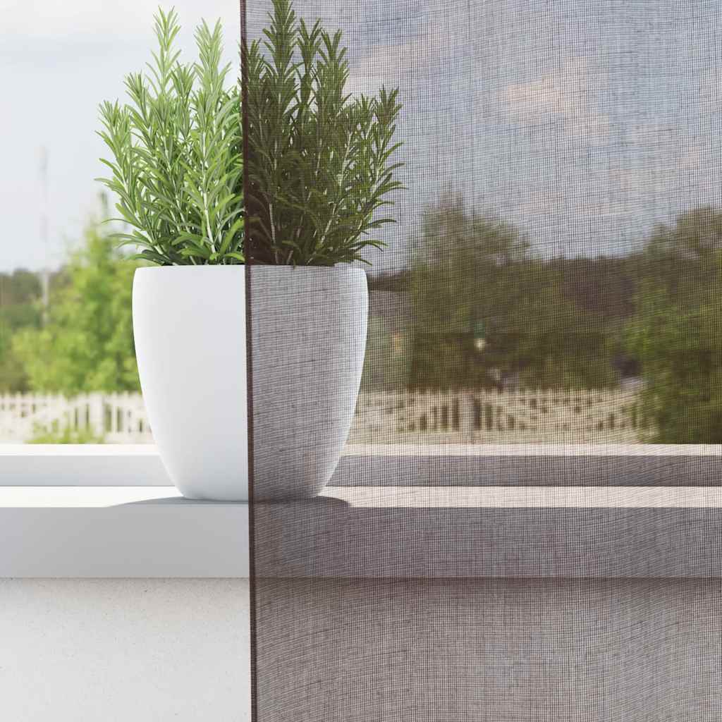 voile-gardiner med øskner 2 stk. 140x300 cm brun