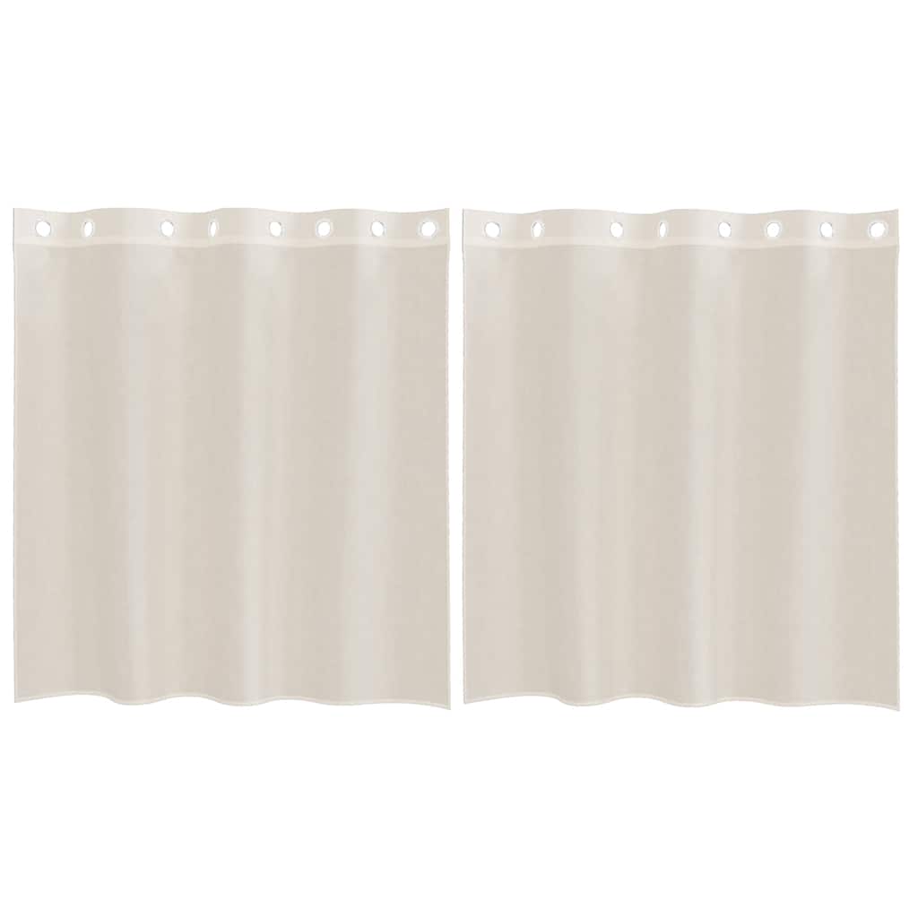 voile-gardiner med øskner 2 stk. 140x140 cm cremefarvet
