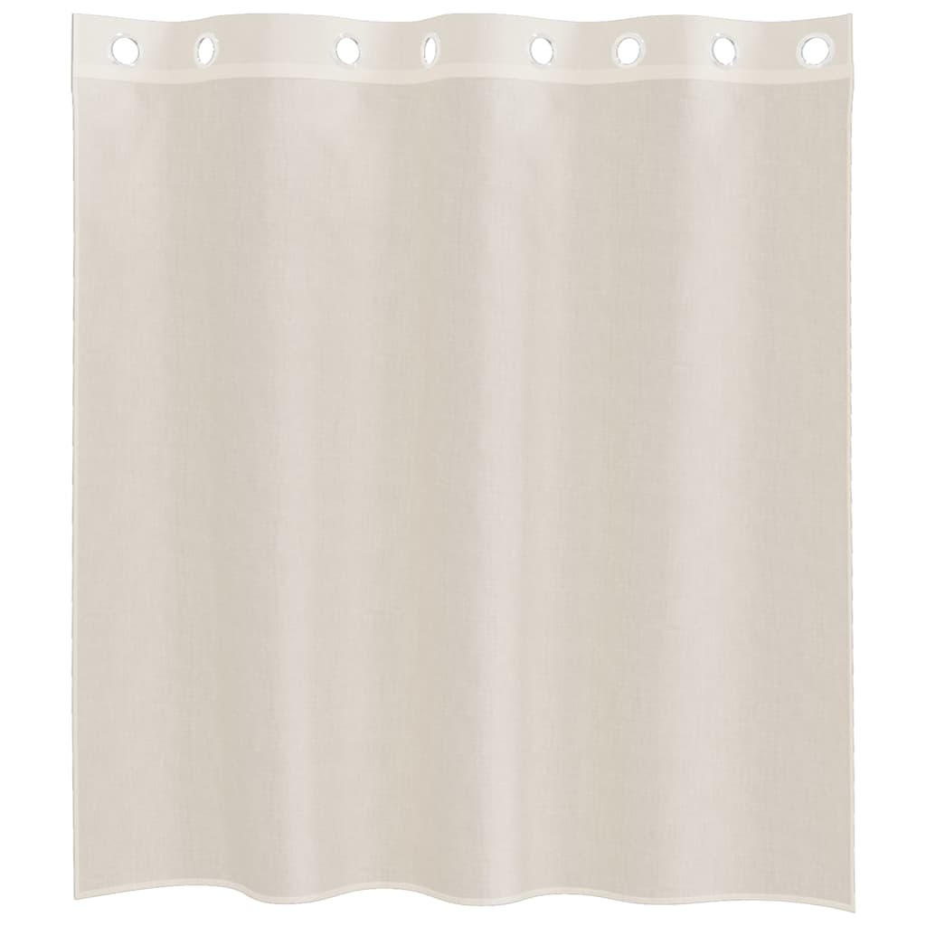 voile-gardiner med øskner 2 stk. 140x140 cm cremefarvet