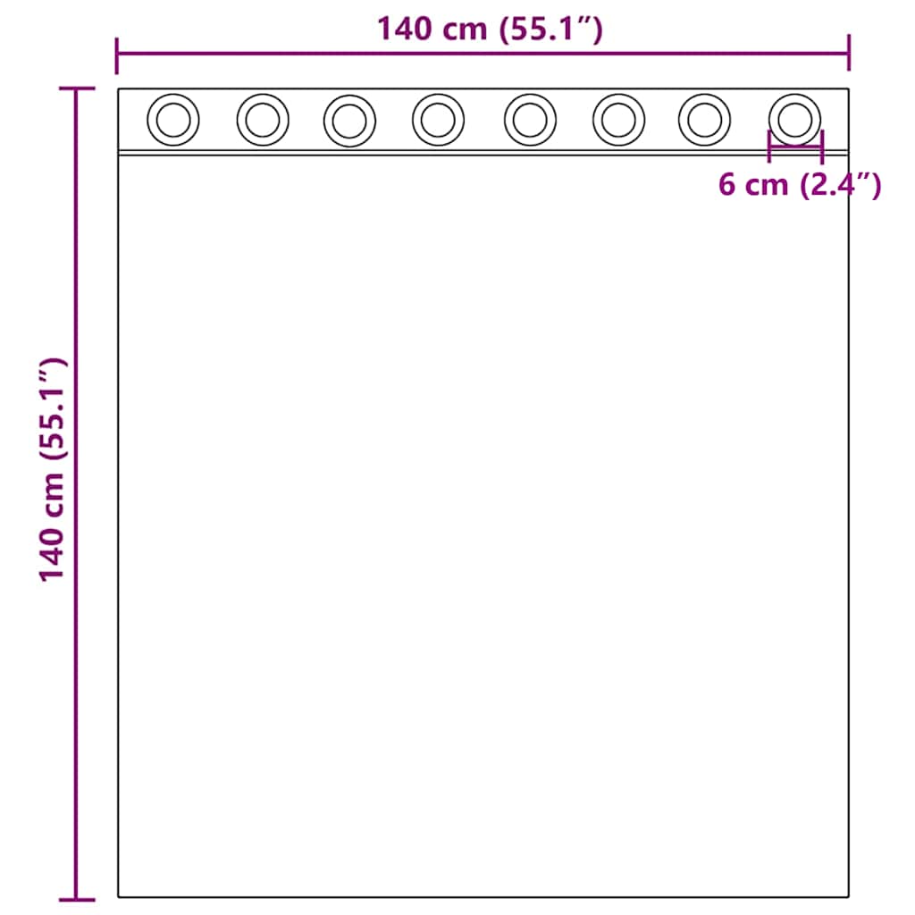 voile-gardiner med øskner 2 stk. 140x140 cm cremefarvet