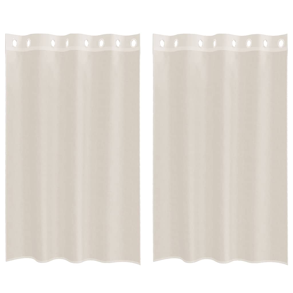 voile-gardiner med øskner 2 stk. 140x175 cm cremefarvet