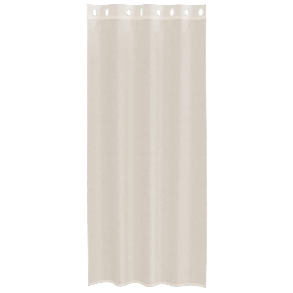 voile-gardiner med øskner 2 stk. 140x225 cm cremefarvet